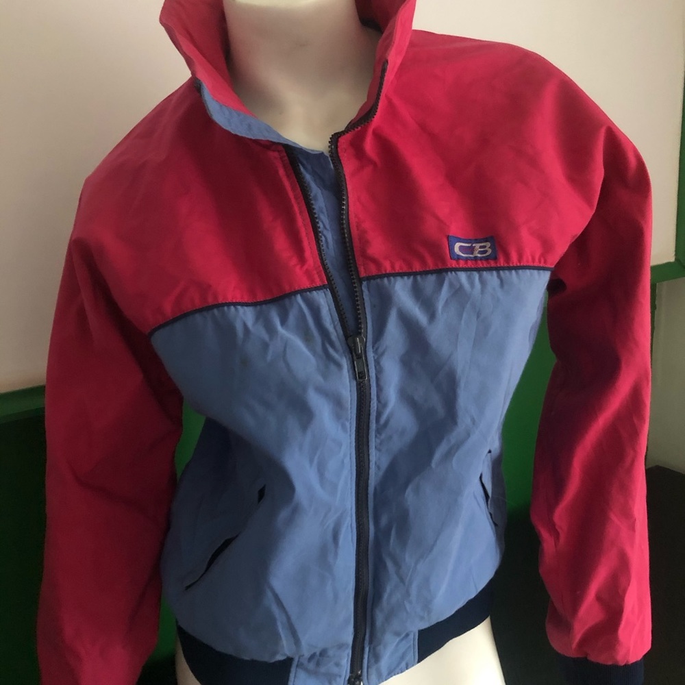 Vintage CB Sports Nylon Bomber Jacket pink blue